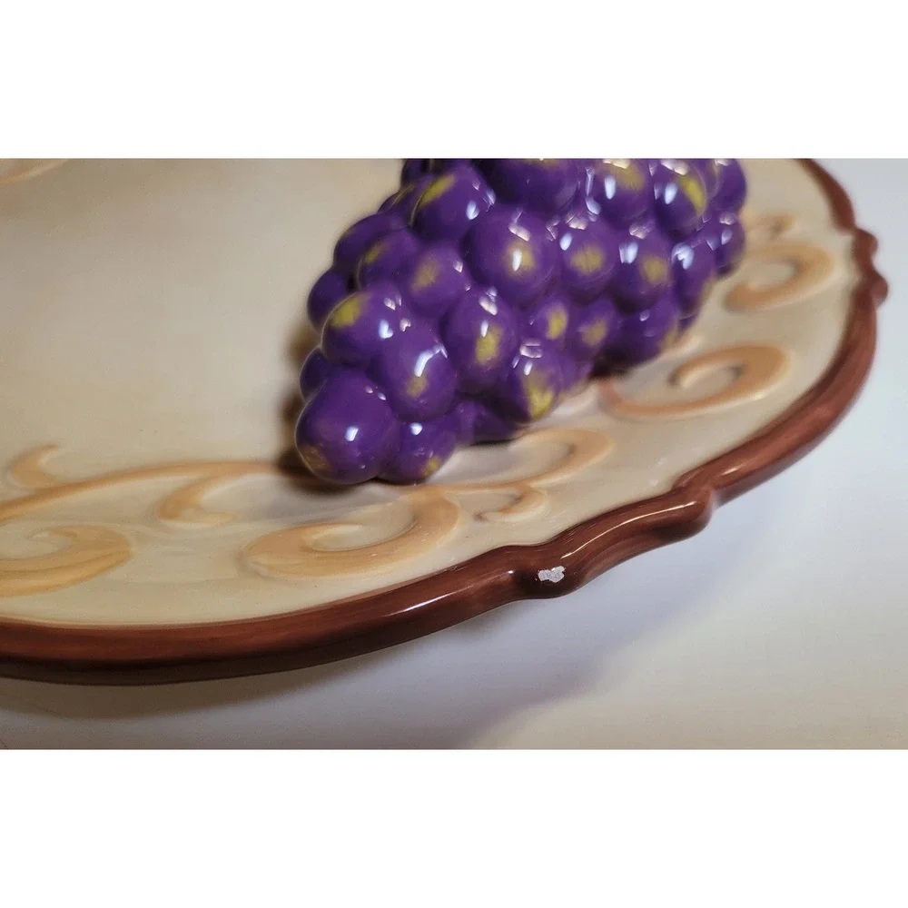 Vintage Trompe Oil Grapes &‎ Cheese Plate Style Eyes Baum Bros